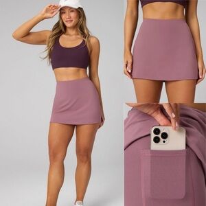 Fabletics NEW PureLuxe Classic Mini Skirt Mushroom Mauve S